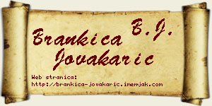 Brankica Jovakarić vizit kartica